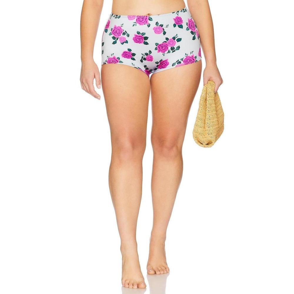 Good American NWT Satin Boy Swim Bikini Shorts - Size M - MSRP $79